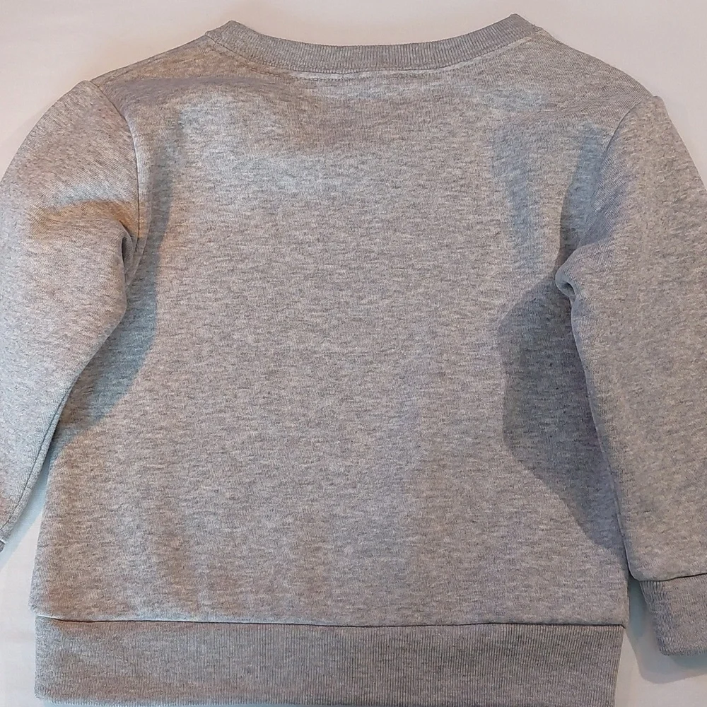 Adidas 2T Heather Gray Sweatshirt 3 Stripes Logo NEW